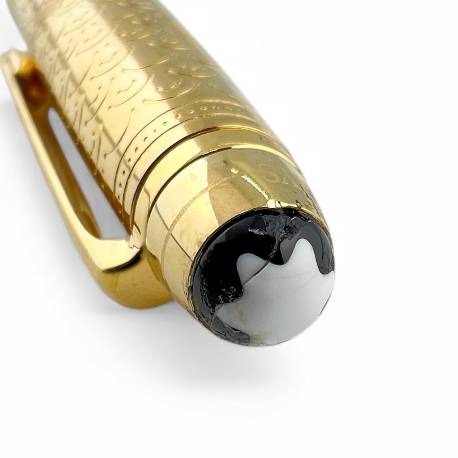  ▲ モンブラン マイスターシュテュック アラウンド ザ ワールド イン 80デイズ ドゥエ クラシック ボールペン ゴールド ブラウン 箱 保存袋付き ドイツ製 メンズ 色鉛筆 シャチハタ ボールペン本体 ボールペン