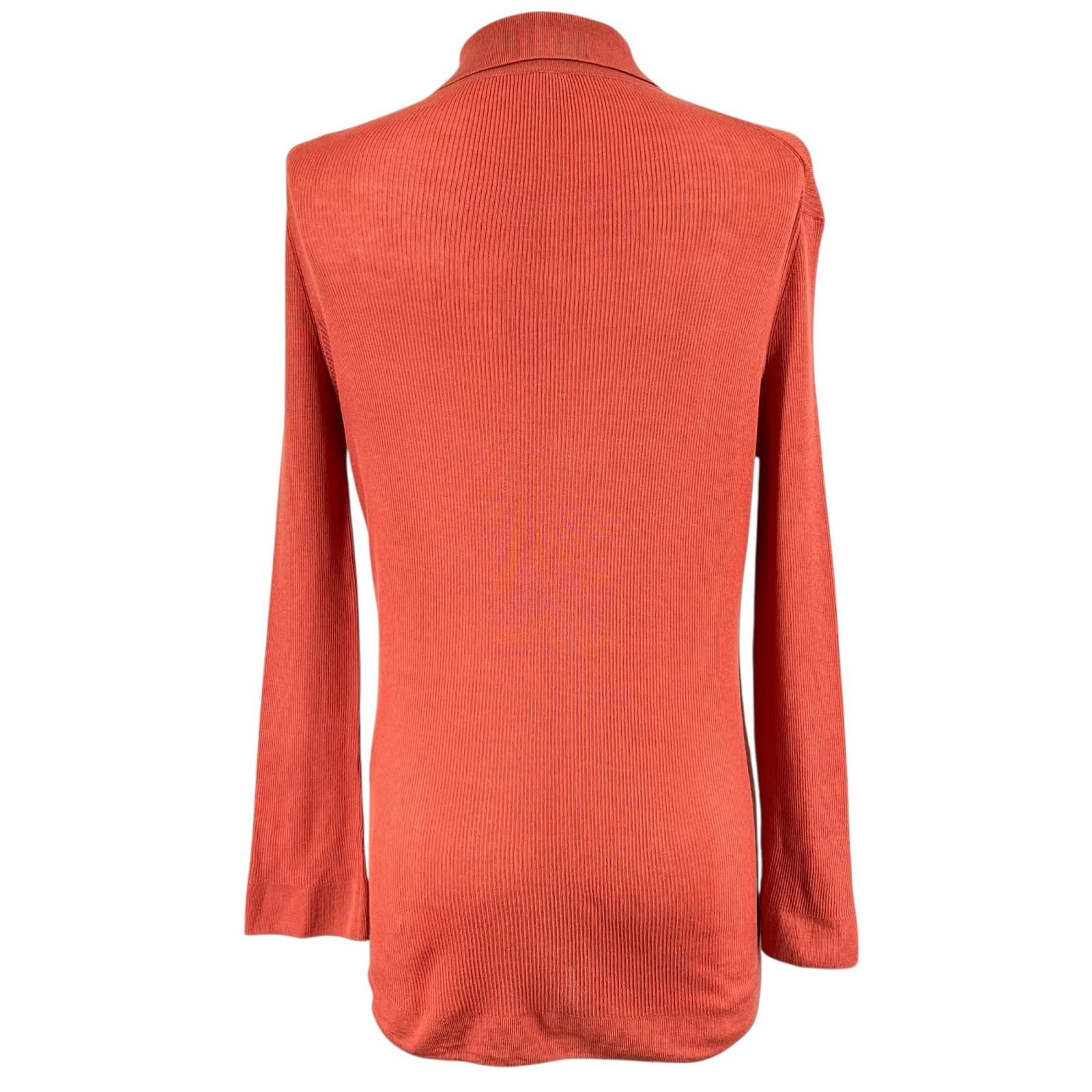 美品△HERMES エルメス シルク コットン 長袖 ニットシャツ