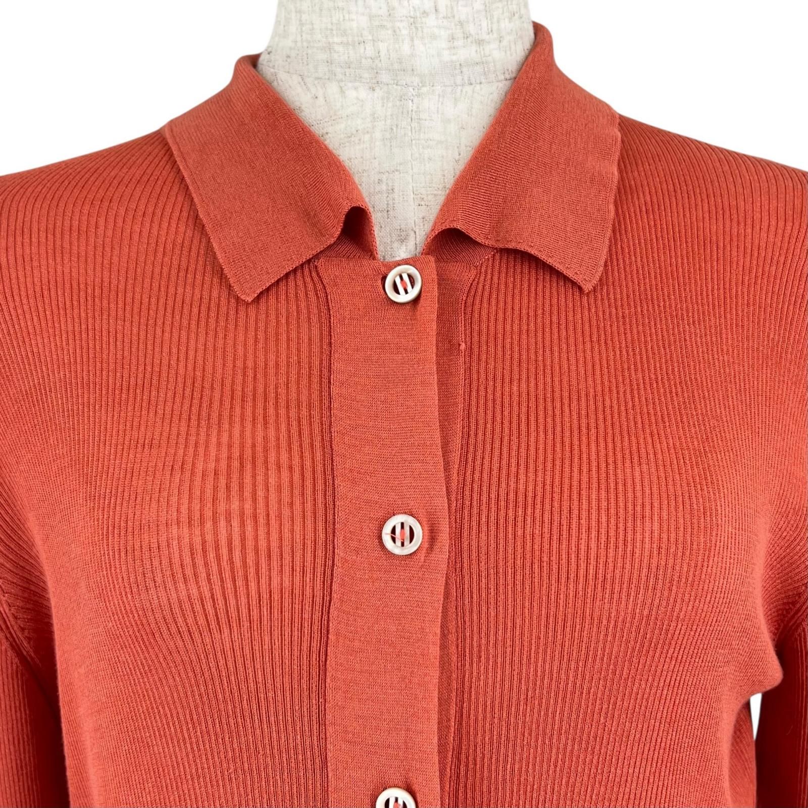 美品△HERMES エルメス シルク コットン 長袖 ニットシャツ