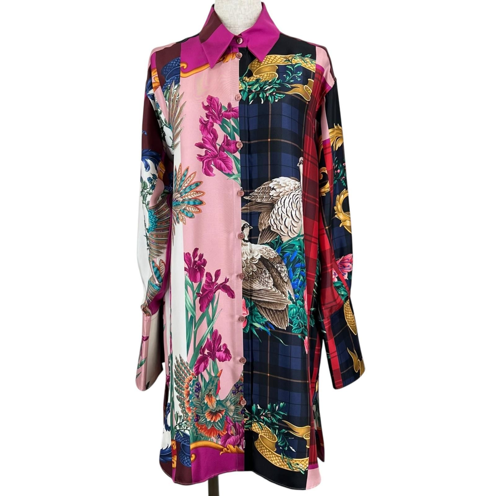 未使用品△Salvatore Ferragamo サルヴァトーレフェラガモ シルク100