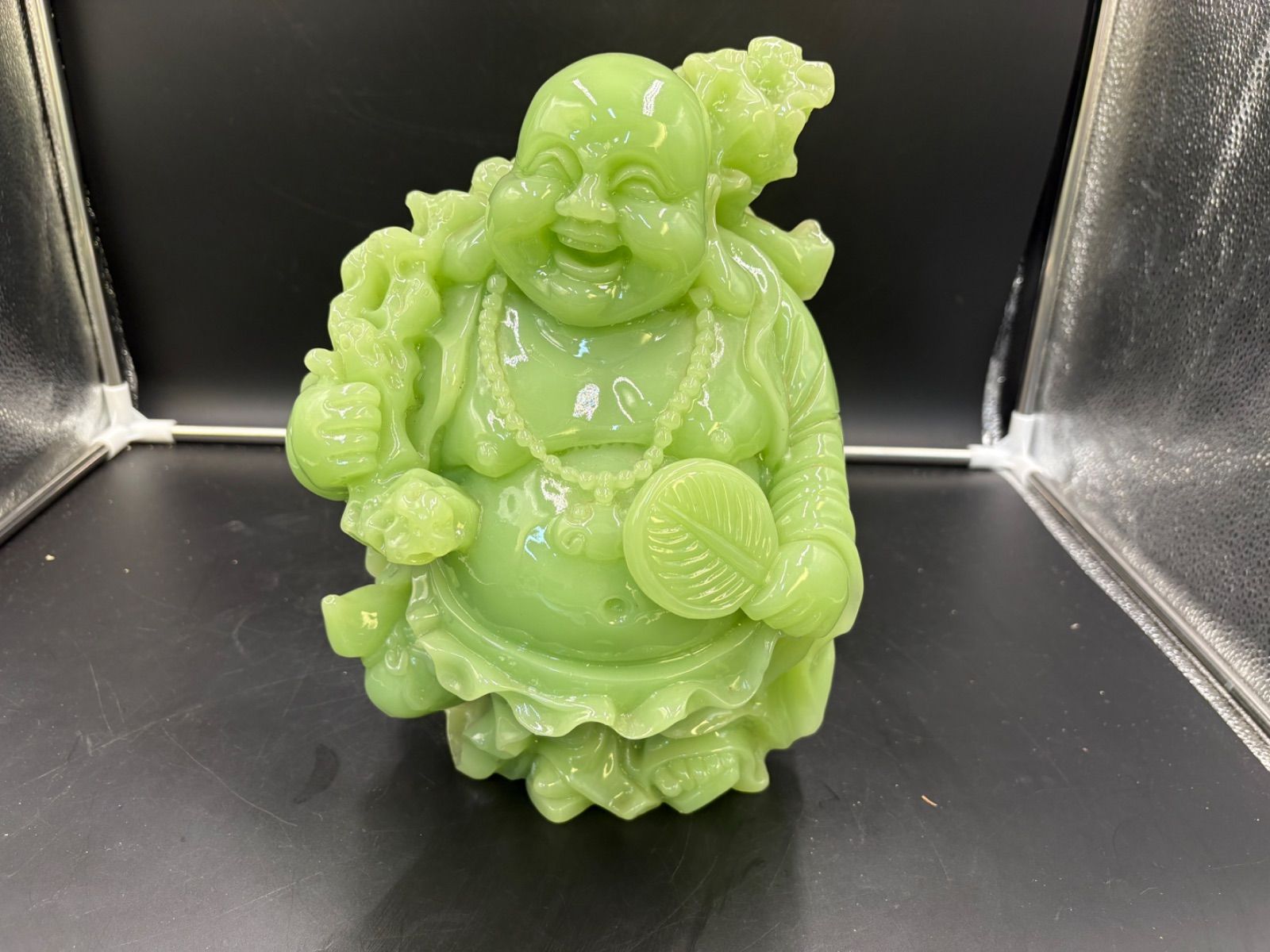 七福神 布袋様 置物 翡翠 グリーン 縁起物 - メルカリ