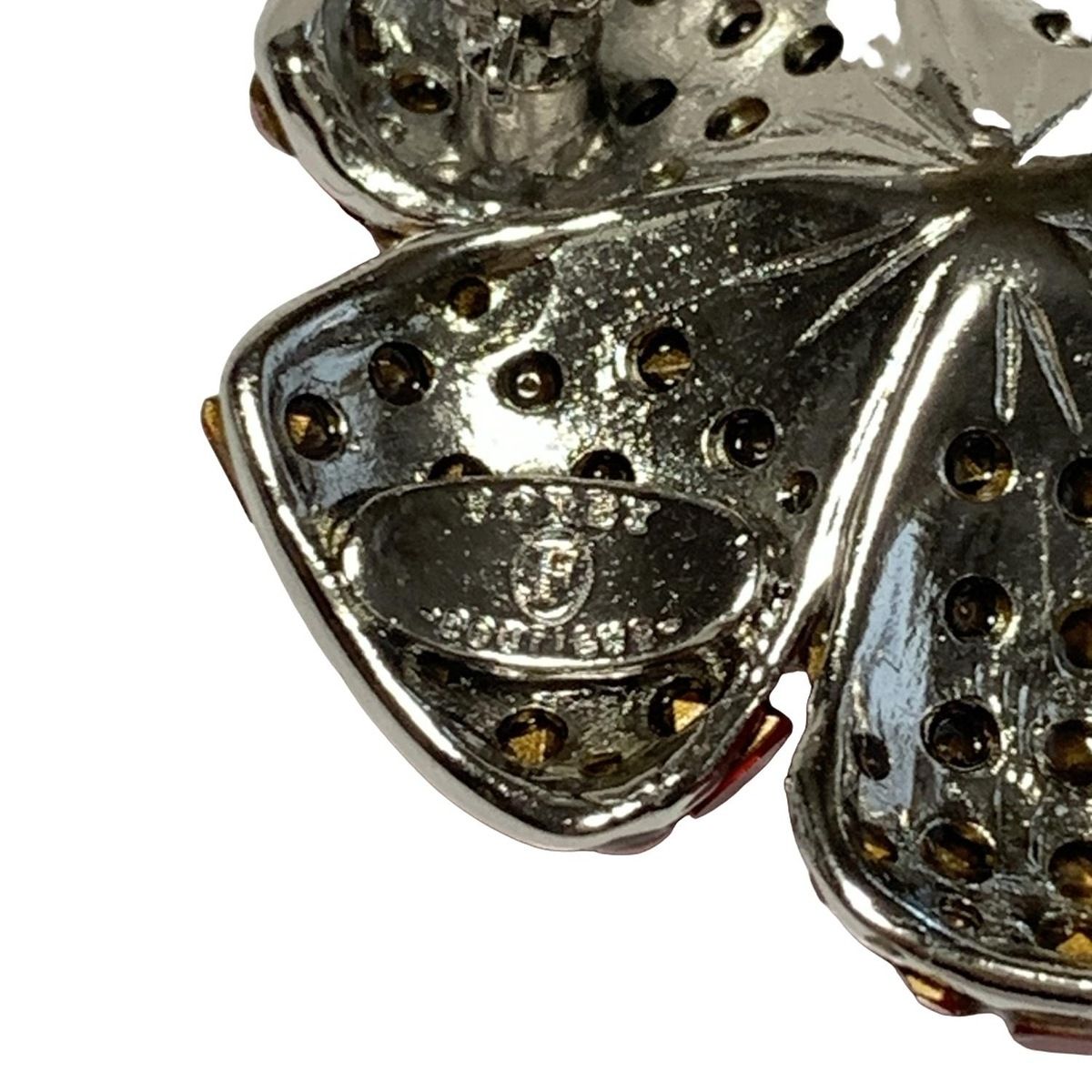 FOXEY(フォクシー) ブローチ - シルバー×レッド×クリア フラワー(花