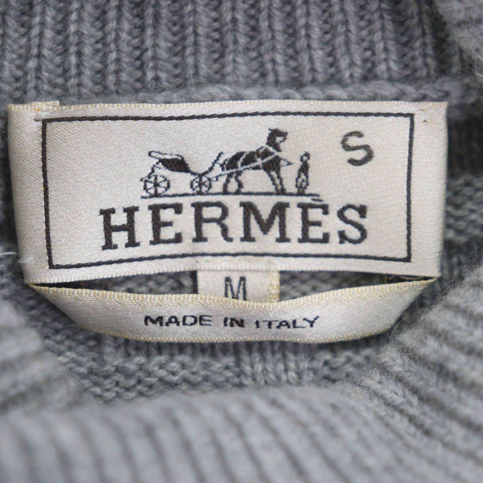 エルメス HERMES ニット セーター ロングスリーブ タートルネック Hロゴ カシミヤ100％ トップス レディース 38(M相当) ホワイトグレー HERMES - エルメス HERMES ニット セーター ロングスリーブ