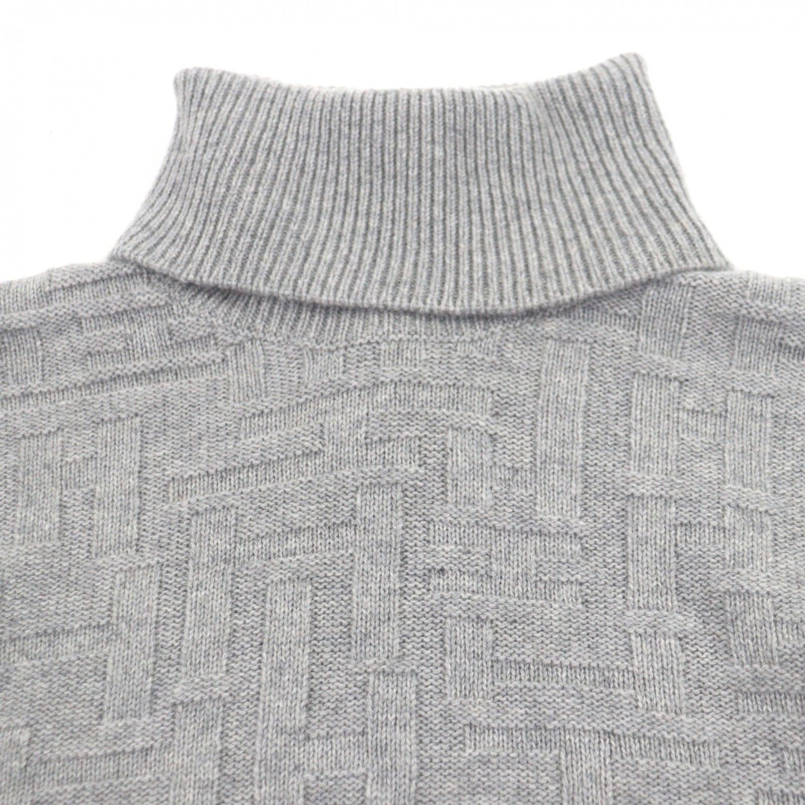極美品▽HERMES エルメス カシミヤ100% H柄編み タートルネック ロング