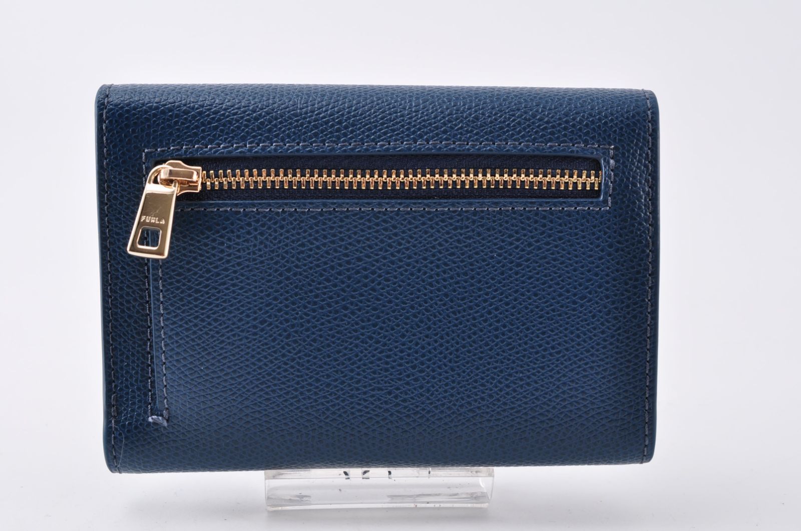 美品 FURLA フルラ Tri-fold Wallet 三つ折り財布 1927 Gold Logo