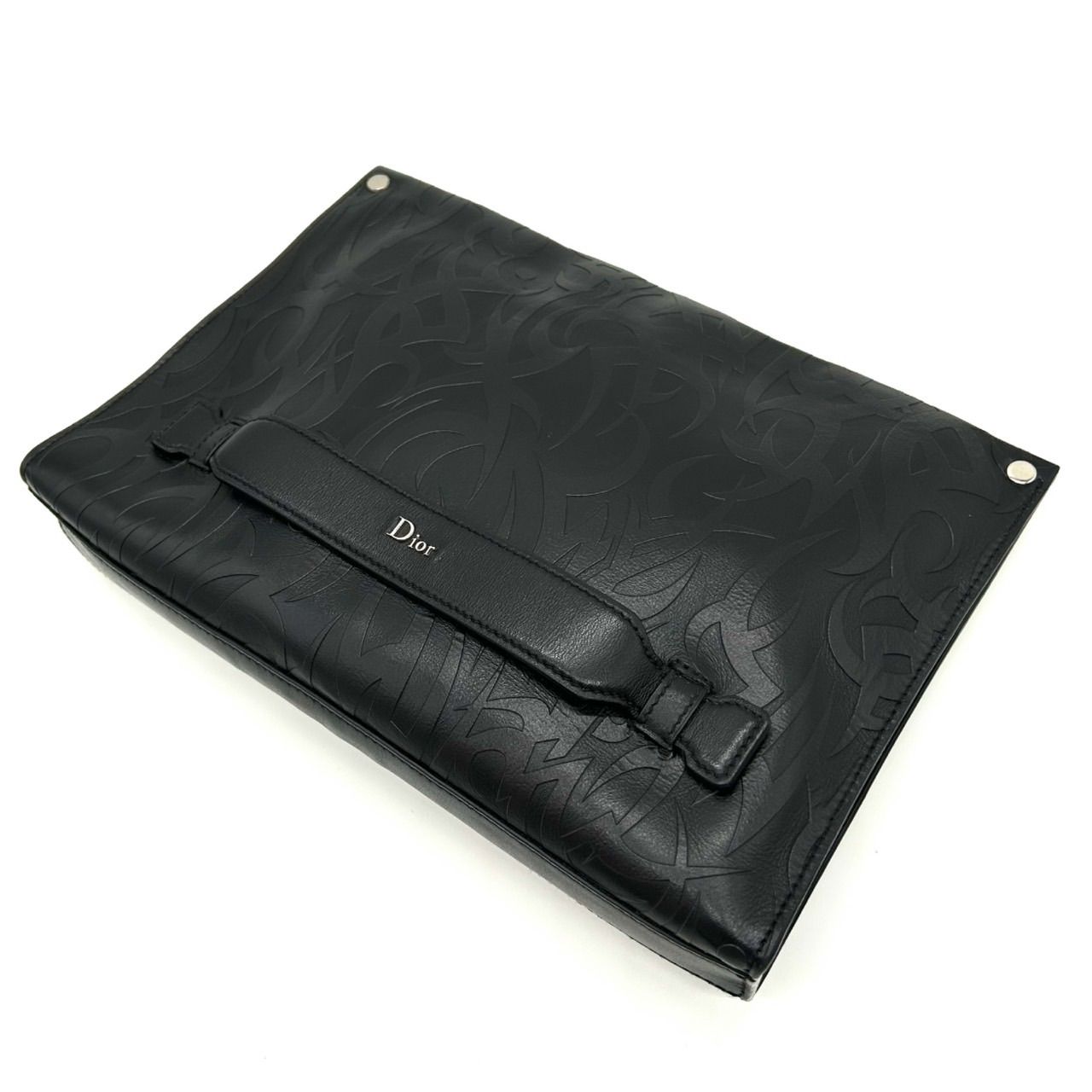Dior ディオール オム クラッチバッグ レザー ブラック メンズ 