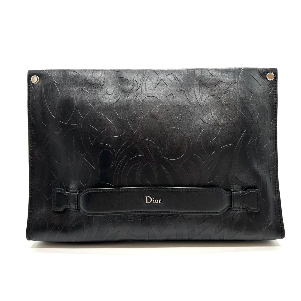 Dior ディオール オム クラッチバッグ レザー ブラック メンズ 