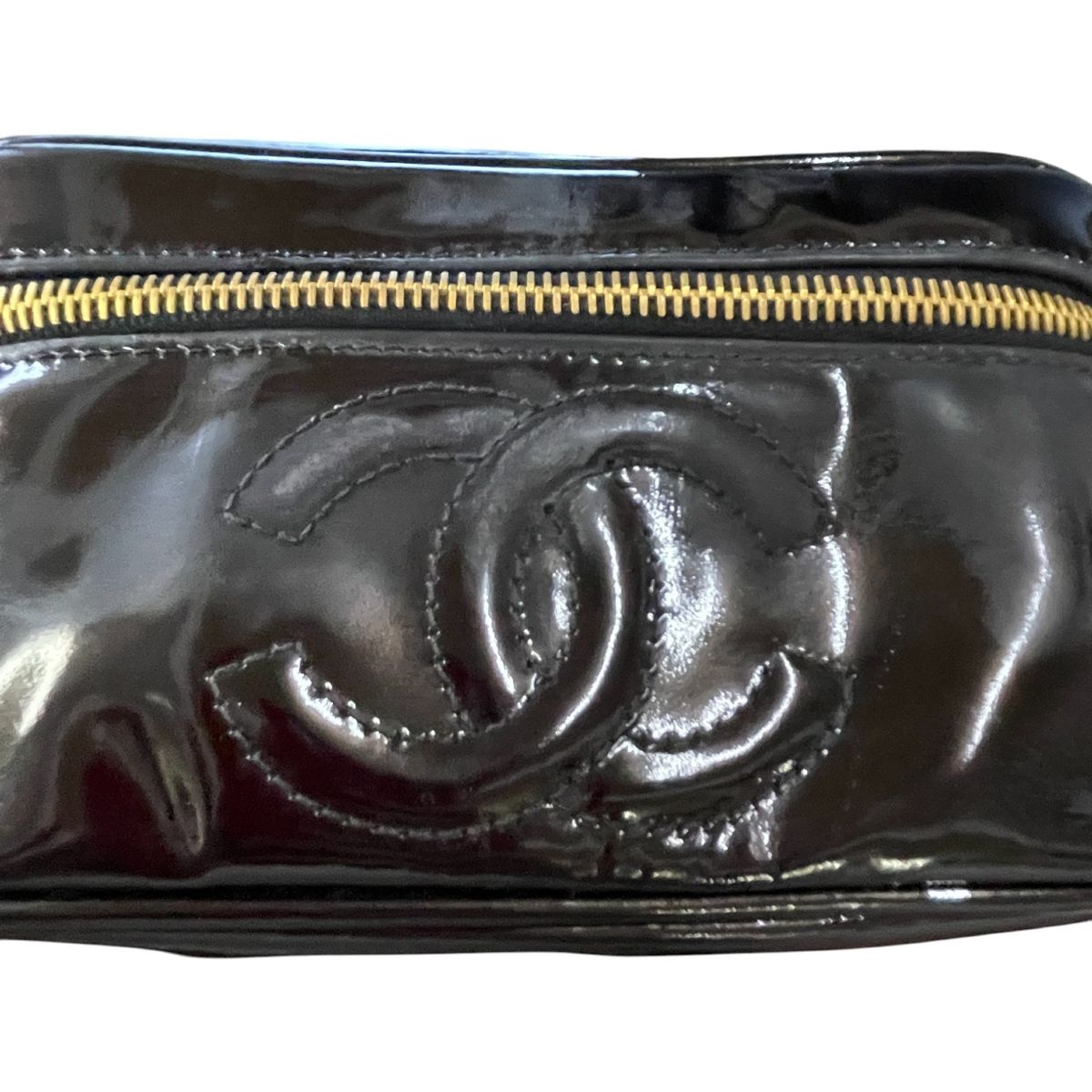 CHANEL シャネル ココマーク エナメル バニティバッグ パテントレザー