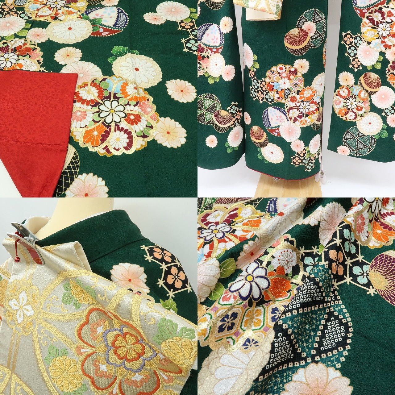 六花-RIKKA- 美品 正絹 金駒刺繡 トールサイズ❀❀振袖・長襦袢・袋帯