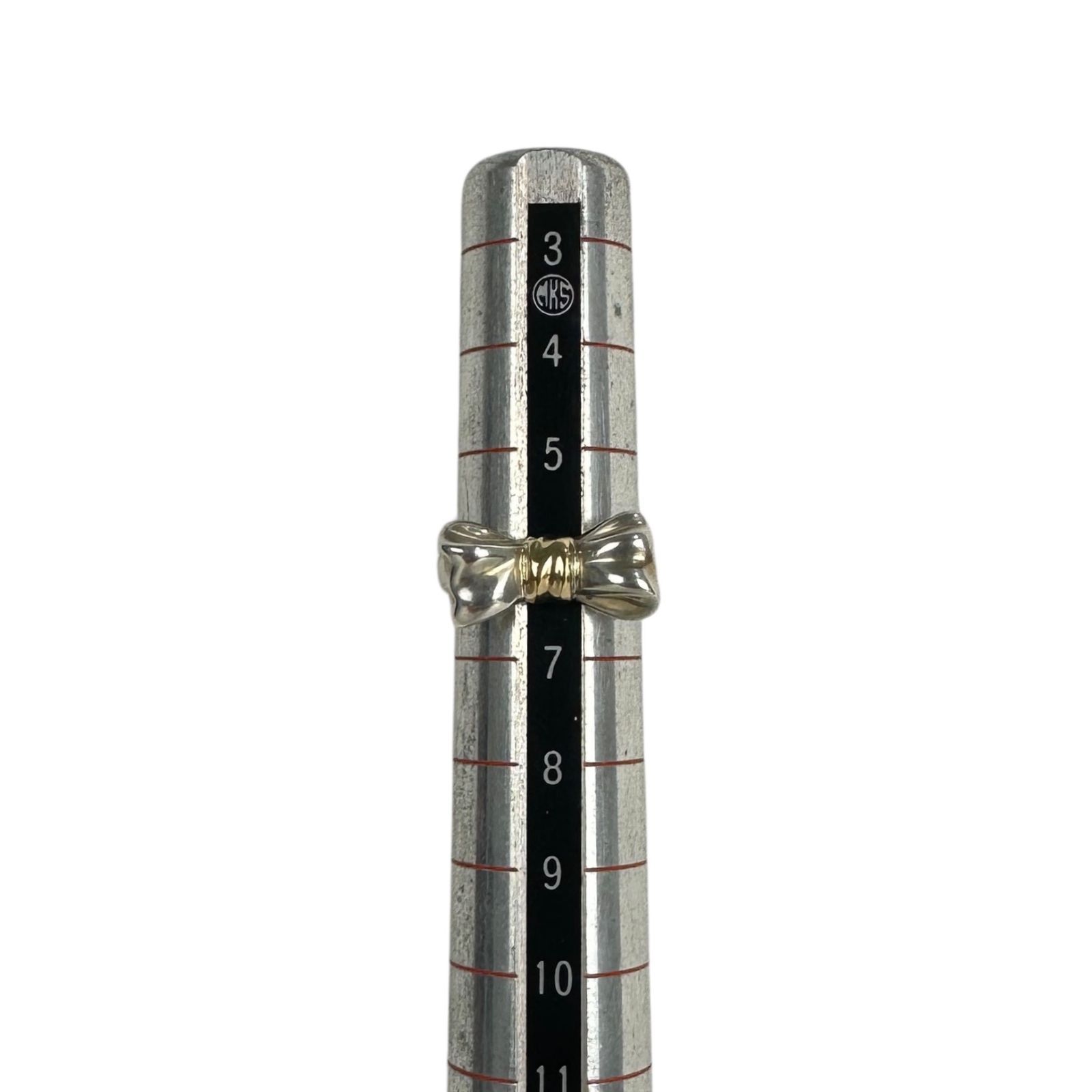 Tiffany&Co.】 ティファニー K18 SV925 リボンリング 750 925刻印 