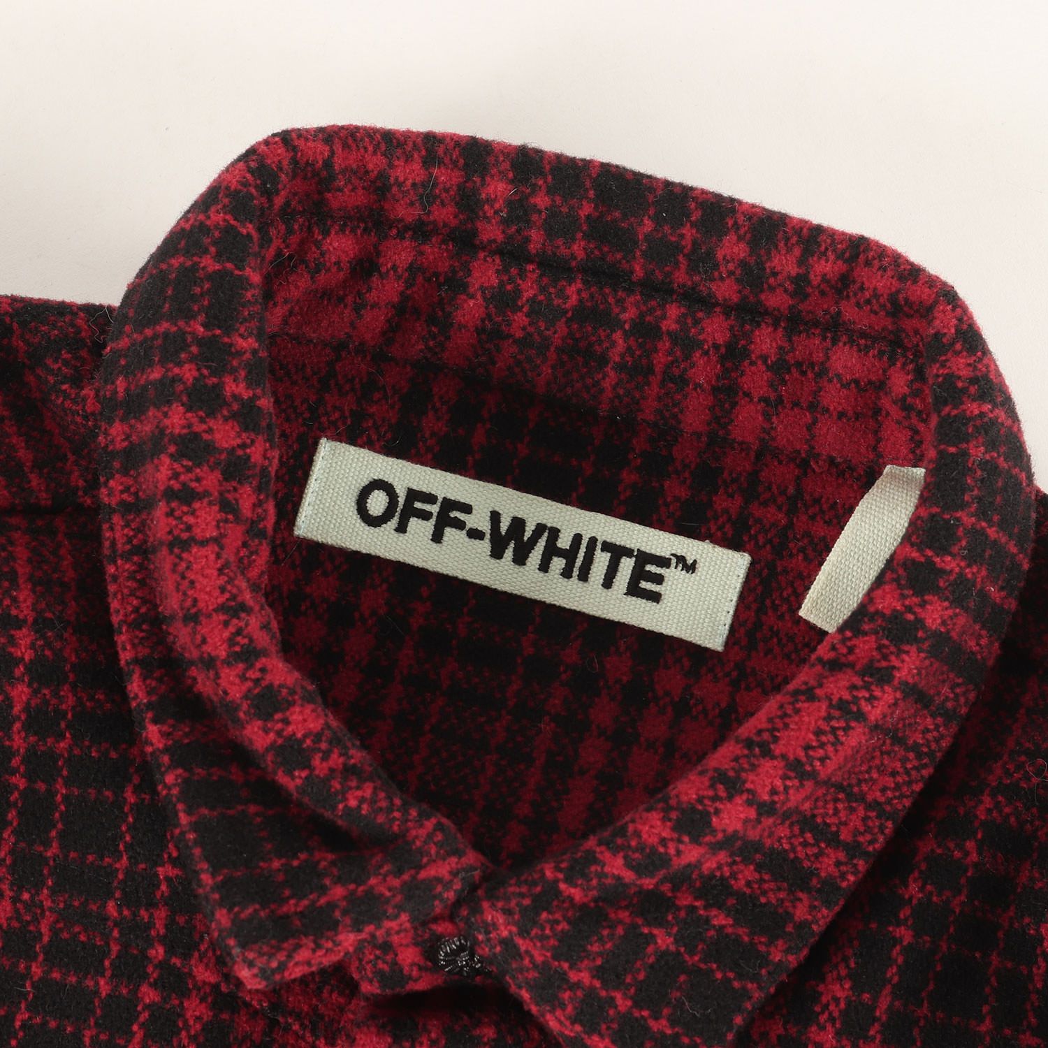 OFF-WHITE オフホワイト シャツ レッド ブラック サイズ:S | アイコン