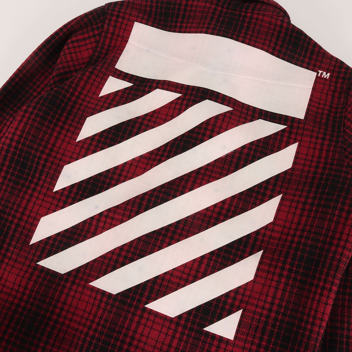 OFF-WHITE オフホワイト シャツ レッド ブラック サイズ:S | アイコン