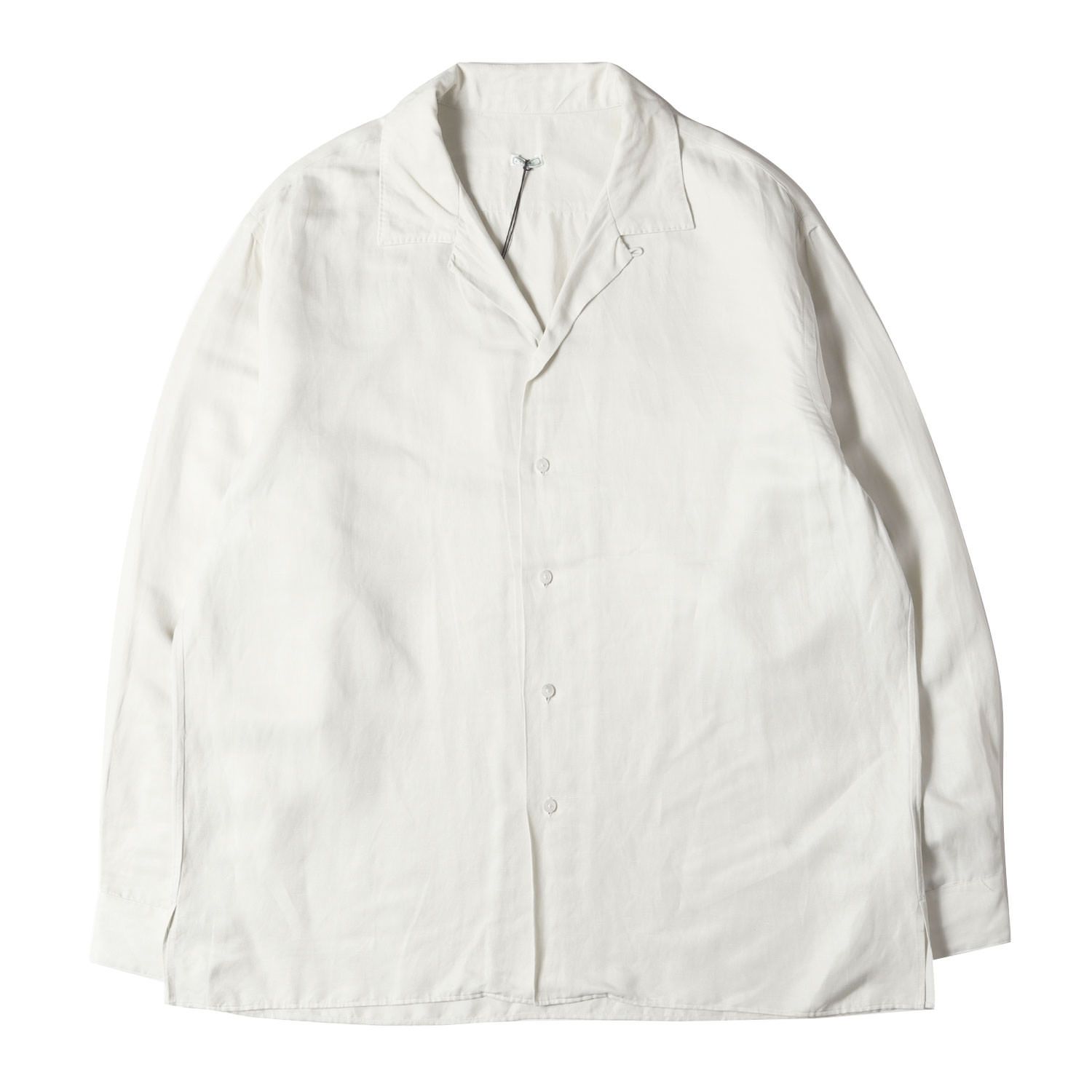 未使用　A.PRESSE 25SS シルクリネンオープンカラーシャツ 新品同様】A.PRESSE アプレッセ シャツ アイボリー サイズ:3 | 25SS