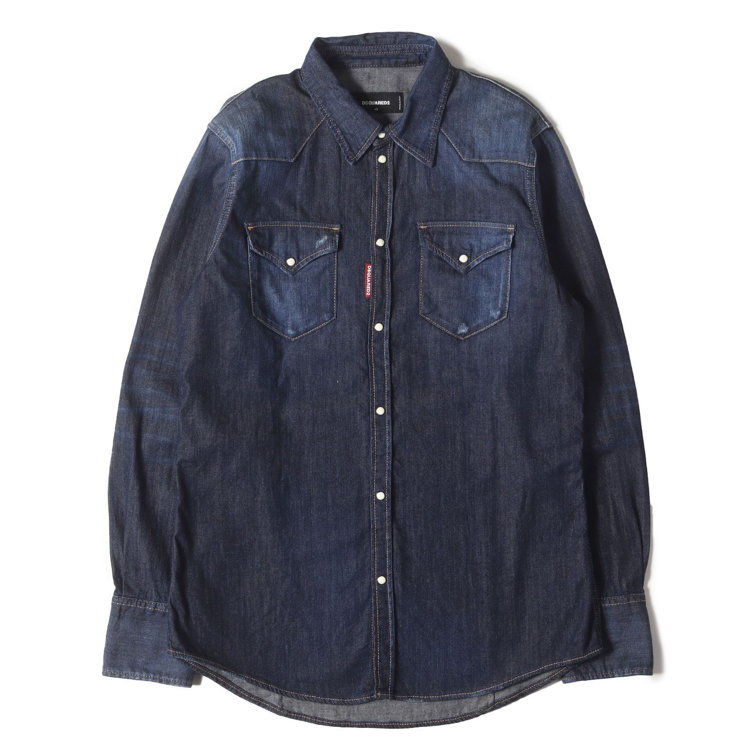 美品】DSQUARED2 ディースクエアード シャツ インディゴ サイズ:48