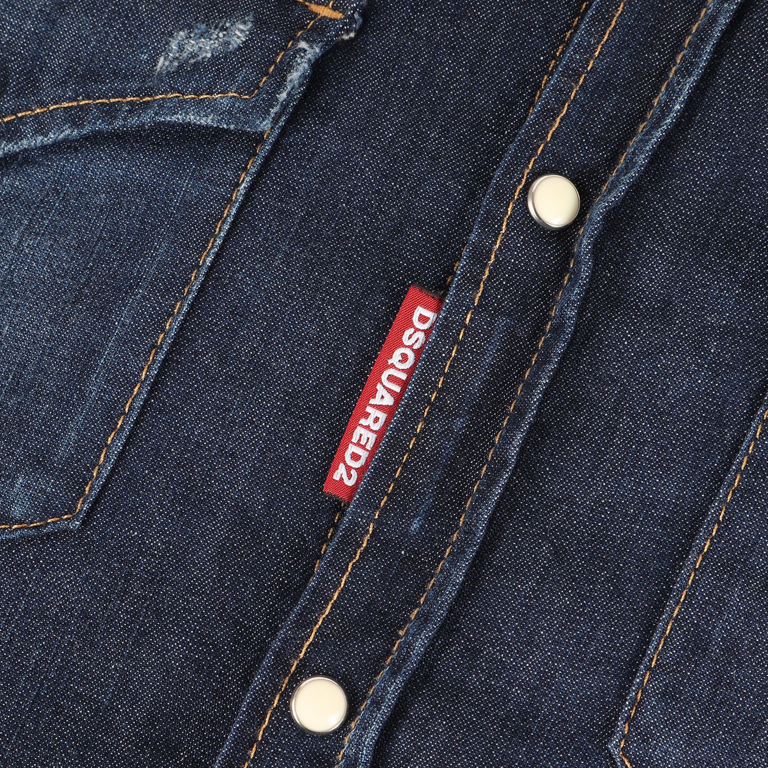 美品】DSQUARED2 ディースクエアード シャツ インディゴ サイズ:48