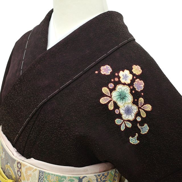 新古品】 訪問着 着物 未使用 正絹 袷 伝統工芸士 寺谷昇 染色作家 黒