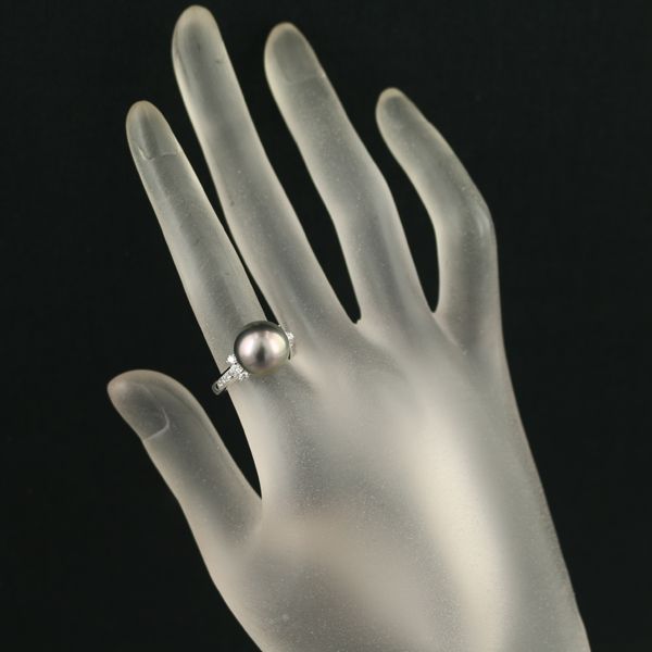 TASAKI タサキ リング ブラックパール 真珠 11.1mm ダイヤ