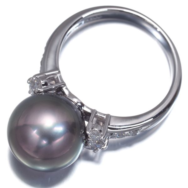 TASAKI タサキ リング ブラックパール 真珠 11.1mm ダイヤ