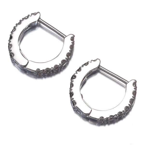 ブラック&クリア ダイヤ ダイヤモンド 0.25ct/0.25ct フープ ピアス