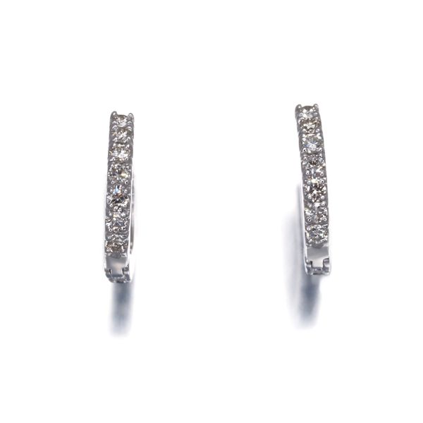 ブラック&クリア ダイヤ ダイヤモンド 0.25ct/0.25ct フープ ピアス