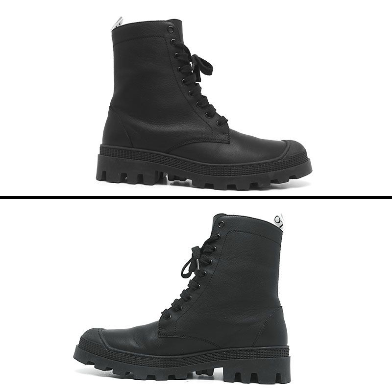 ロエベ コンバットブーツ サイズ40 約27cm レザー ブラック レース