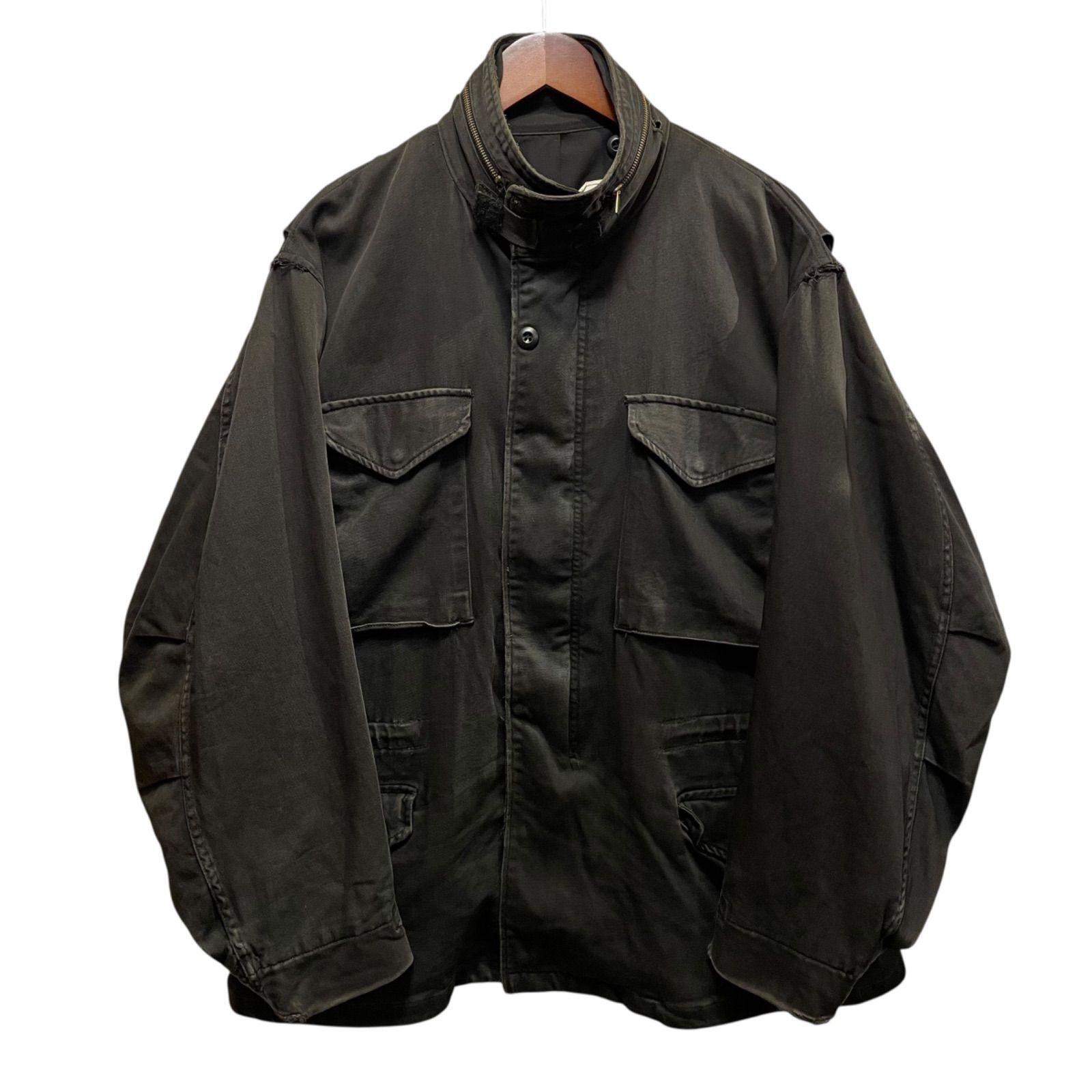 80s ALPHA M-65 Field Jacket 黒 L アルファ社製 民間 コットン100