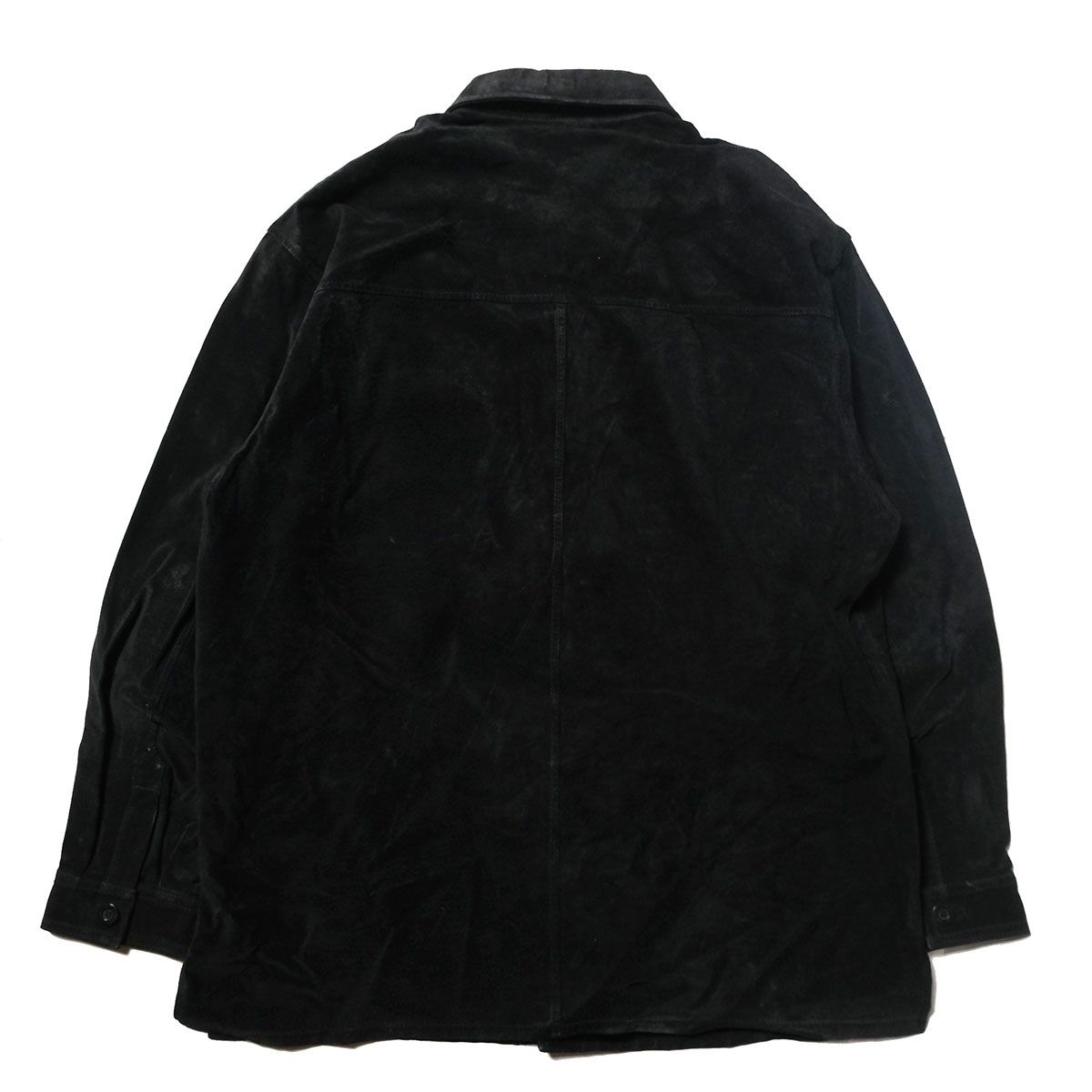 90's クレイボーン claiborne ピッグスキン レザー シャツ 黒 (L