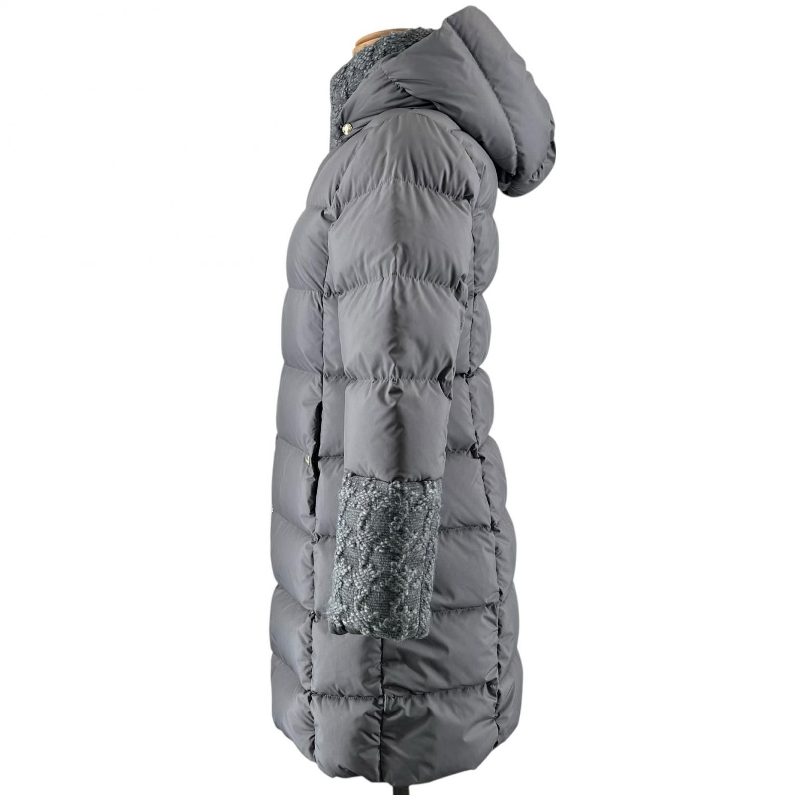 極美品 ヘルノ HERNO ツイード切替 ショートダウンジャケット グレー 中古・古着通販】HERNO (ヘルノ) ツイードショートダウン グレー