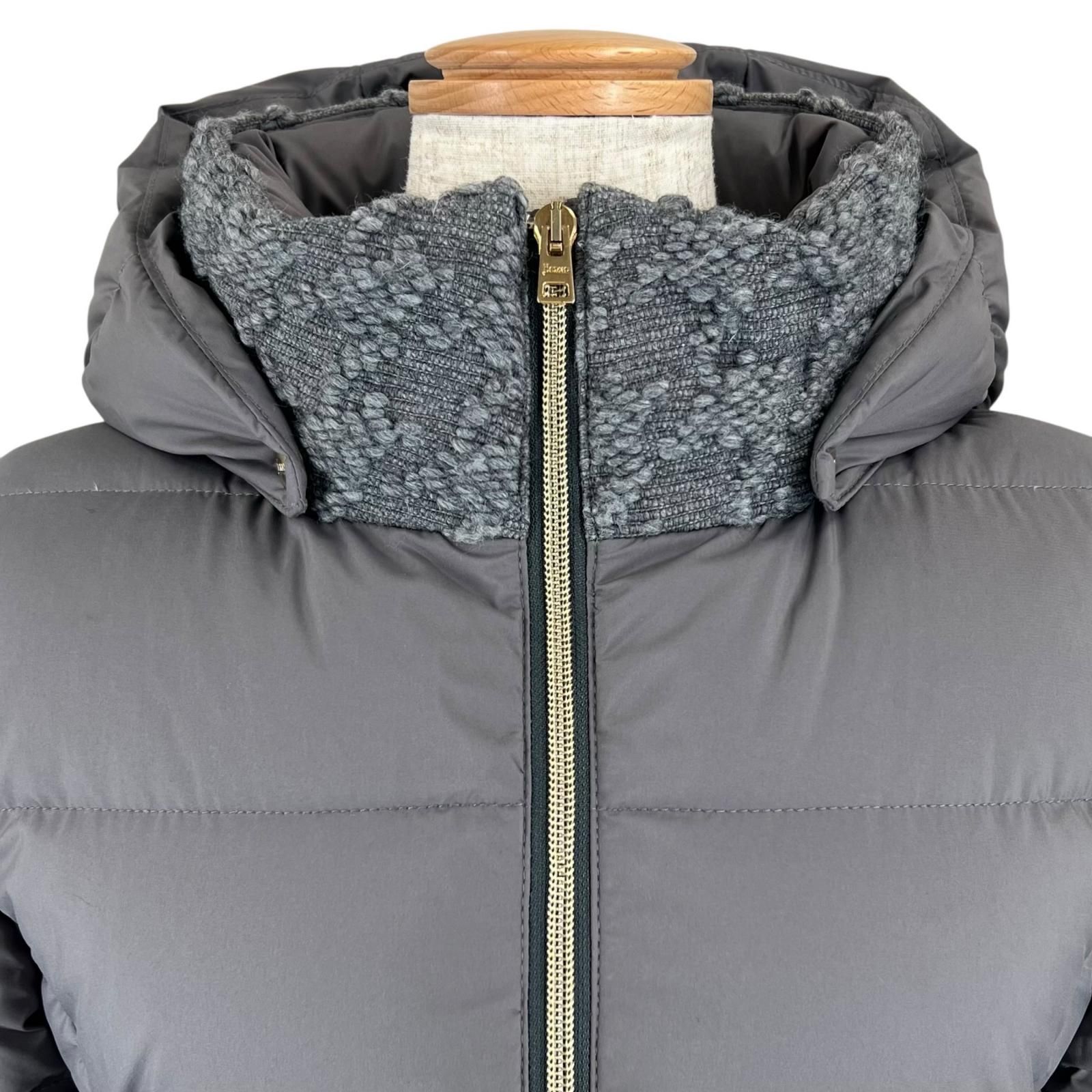 極美品△Herno ヘルノ ポリエステル アセテート ロゴボタン ツイード