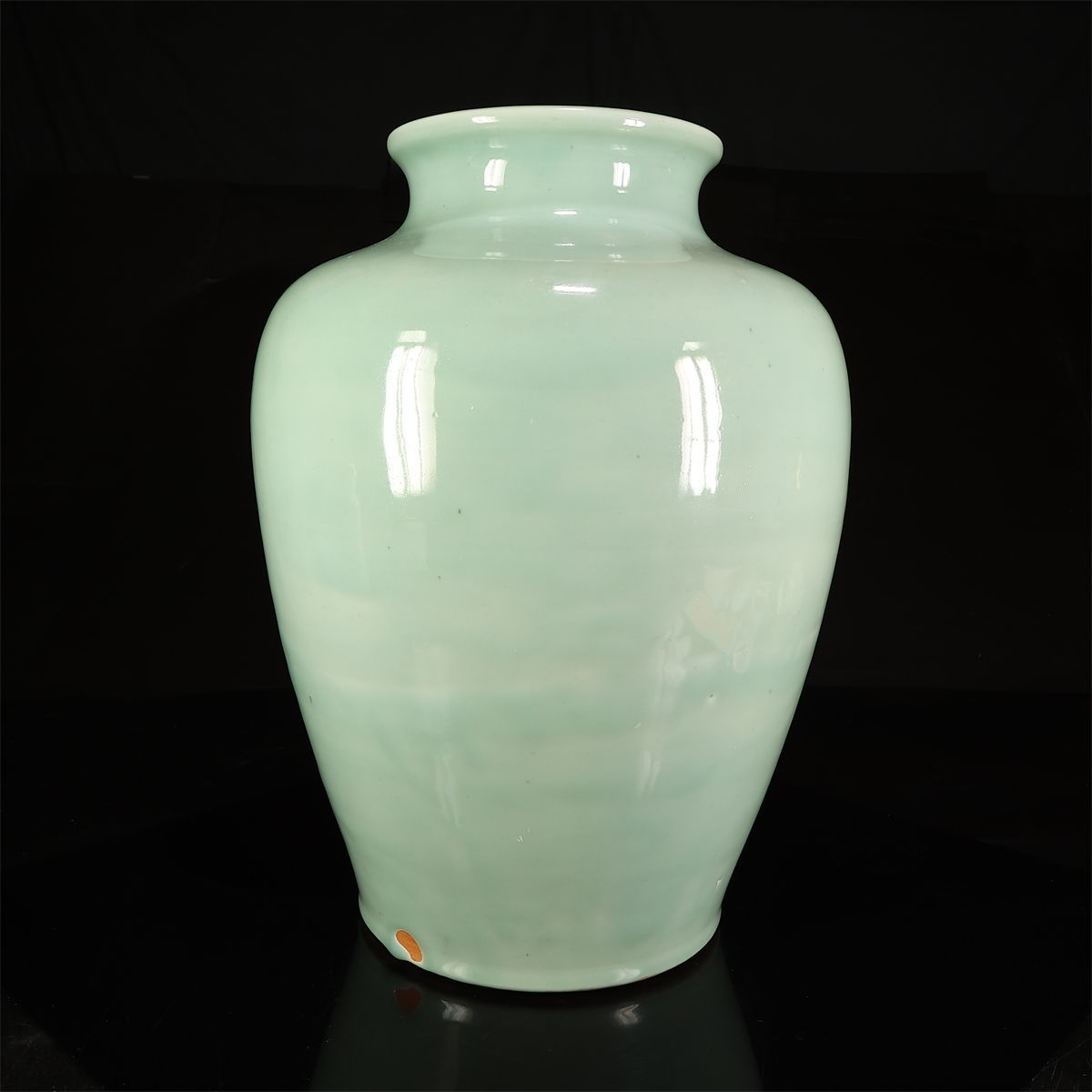 希少特大作 江戸時代 古伊万里 【鍋島青磁】 大壷 高50㎝ 重17.7㎝／箱