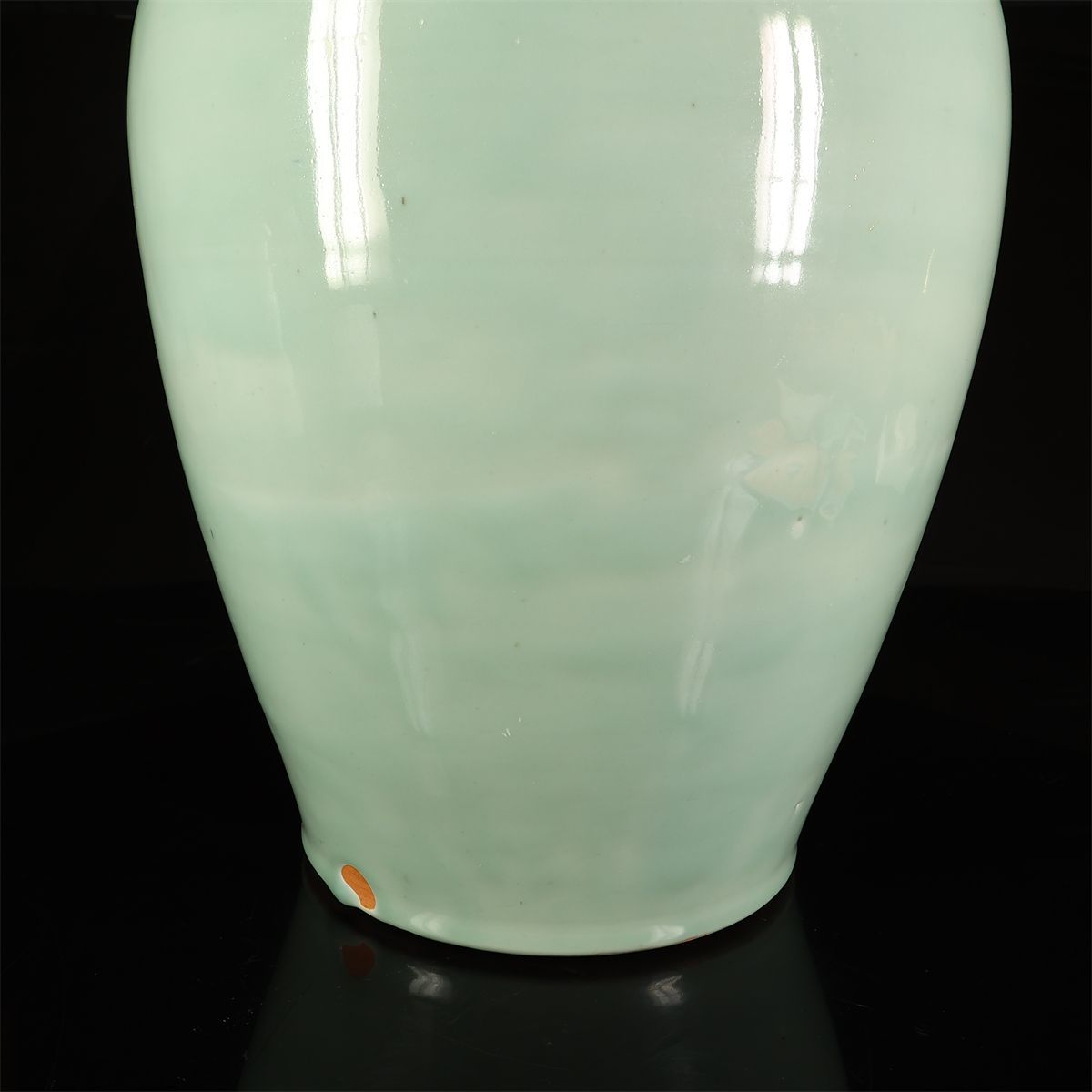希少特大作 江戸時代 古伊万里 【鍋島青磁】 大壷 高50㎝ 重17.7㎝／箱