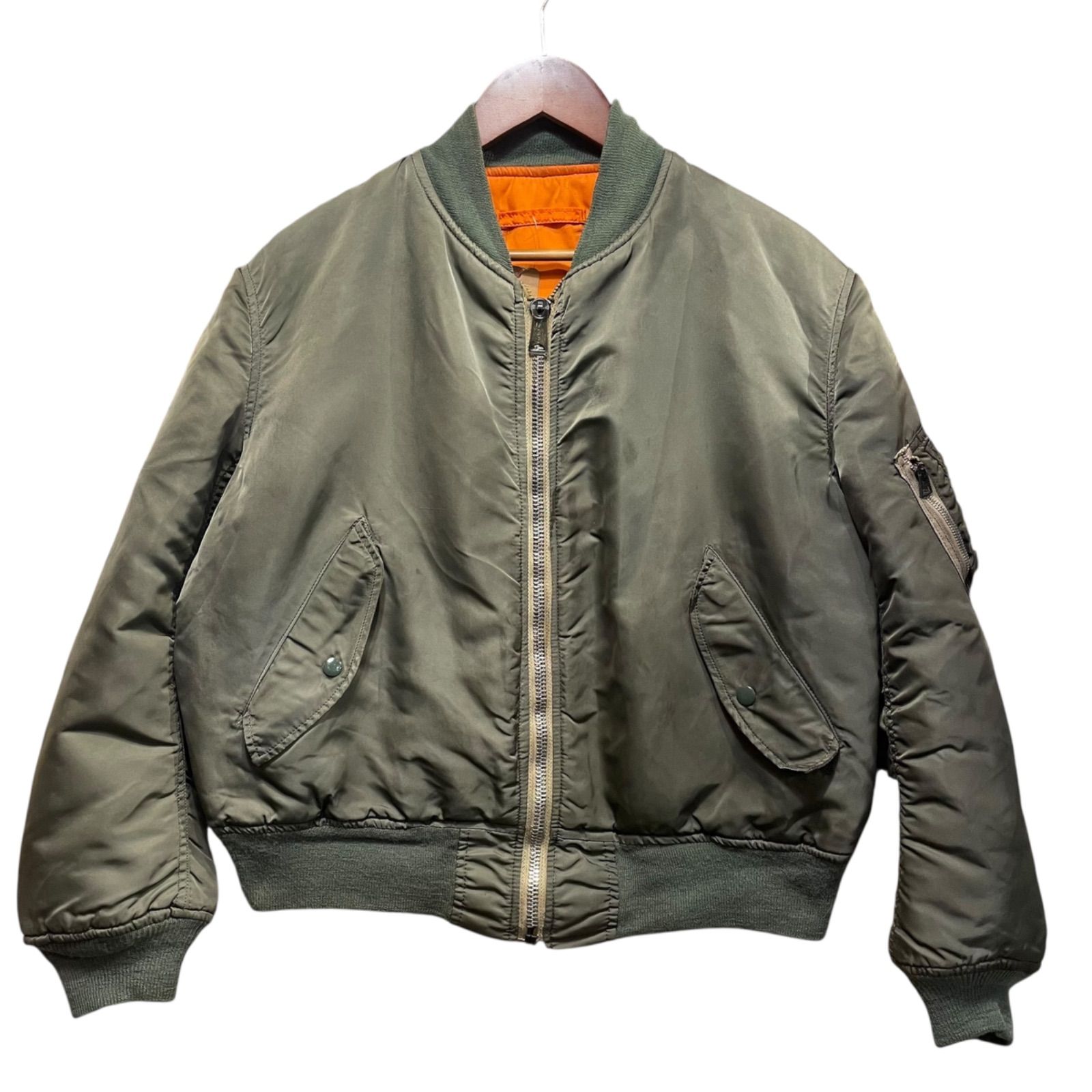 90s Alpha Ma-1 Bomber Jacket オリーブ L相当 アルファ社製 ma1