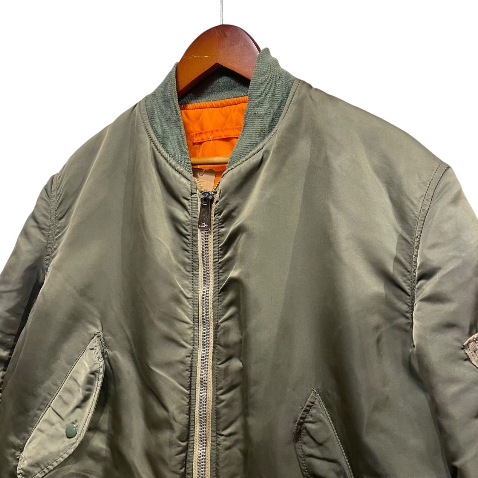 90s Alpha Ma-1 Bomber Jacket オリーブ L相当 アルファ社製 ma1