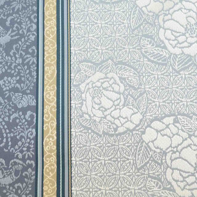 [美品] 本場筑前博多織　袋帯　正絹　緑　臙脂　洒落袋　博多帯　小紋　証紙あり 正絹 博多帯 洒落袋帯 美品] 本場筑前博多織 袋帯 正絹 緑 臙脂 洒落袋