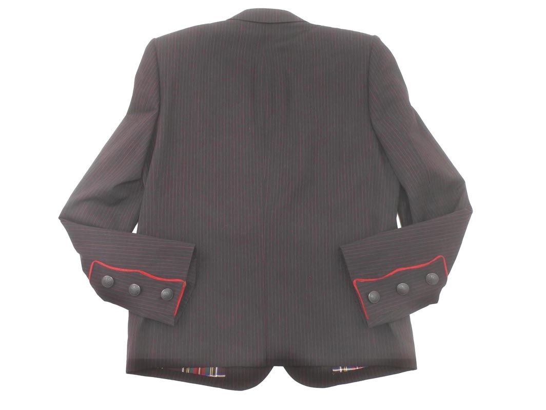 NUMBER NINE ナンバーナイン ストライプ テーラード ジャケット 黒x赤