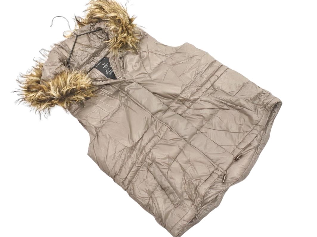 GAP ギャップ ナイロン フェイクファー付き フード ダウンベスト sizeM