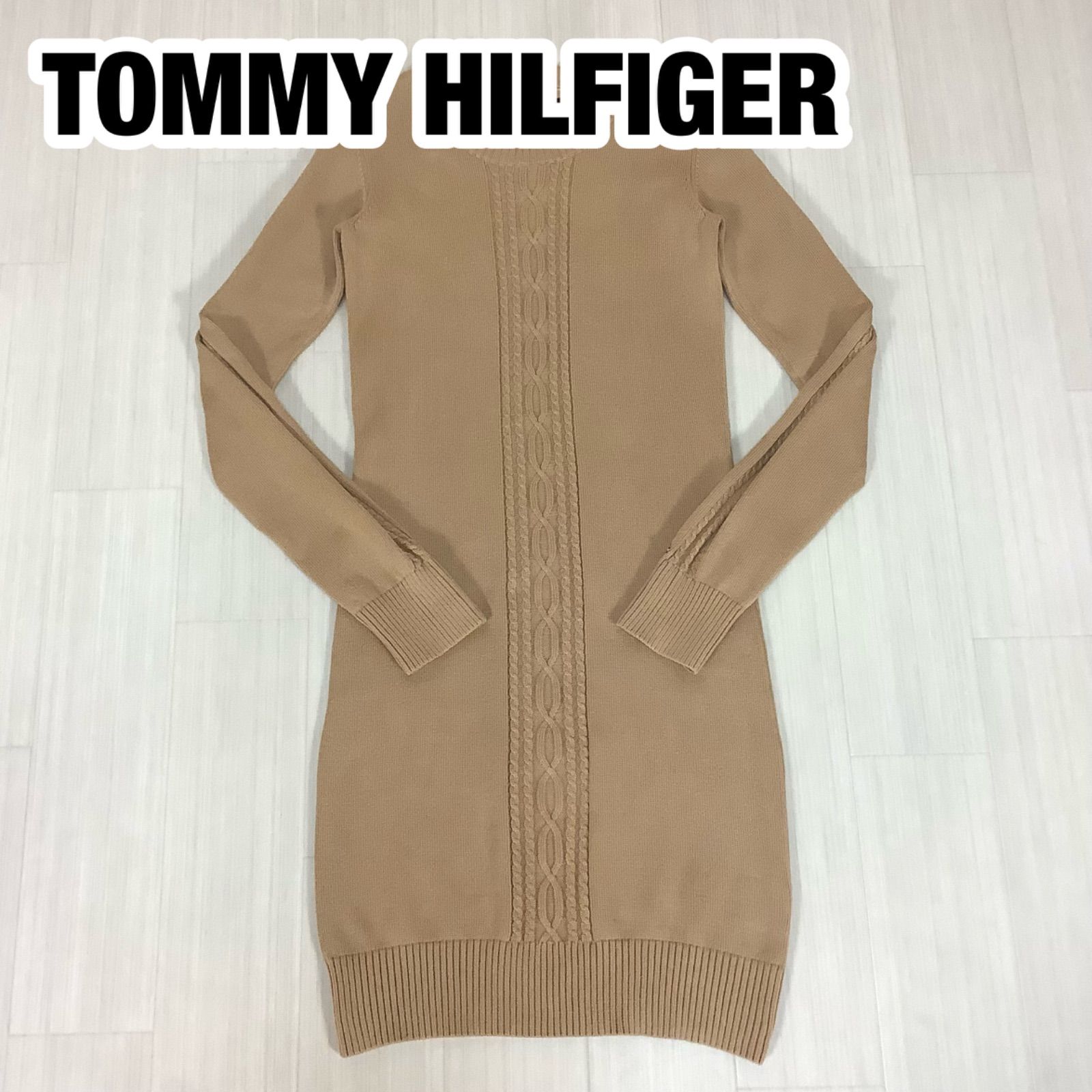 TOMMY HILFIGER トミーヒルフィガー ケーブル編み ニット ワンピース 