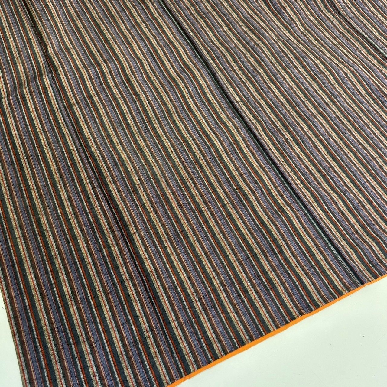紬 正絹 縞 素敵な色味 袷 着物 MK-3557 - メルカリ