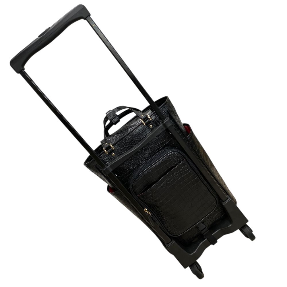 スワニー ロゴ キャリーバッグ キャリーケース ポケット多数 クロコ型