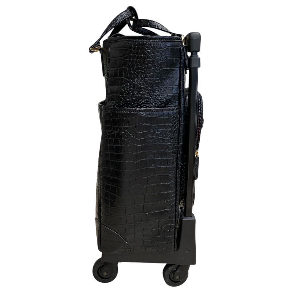スワニー ブラック クロコダイル風 キャリーケース キャスターバック