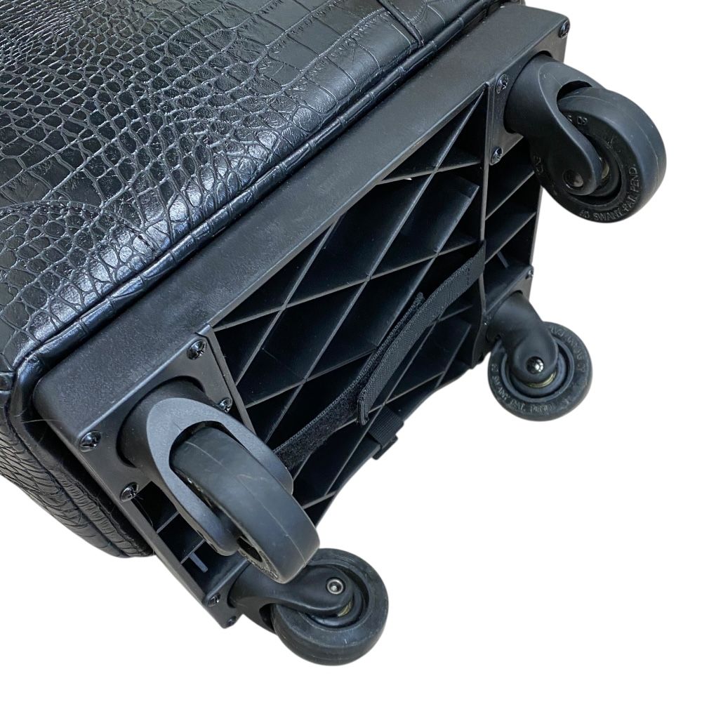 スワニー ロゴ キャリーバッグ キャリーケース ポケット多数 クロコ型