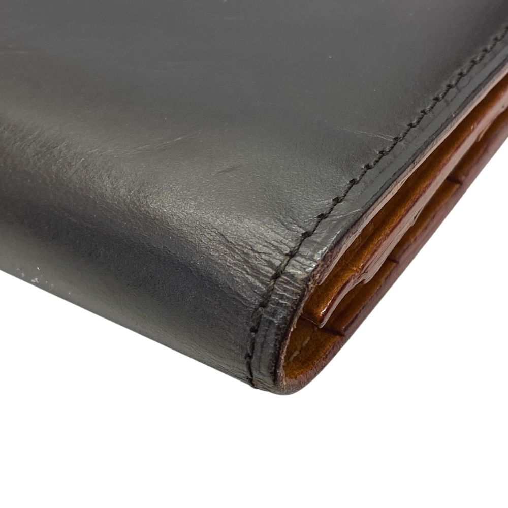 ガンゾ コードバン 財布 長財布 二つ折り 小銭入れ付き ロゴ レザー