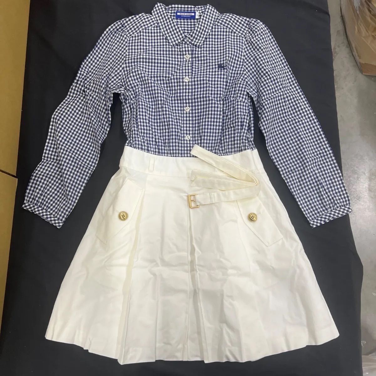 Burberry Blue Label チェックシャツワンピース36 2601289 - メルカリ