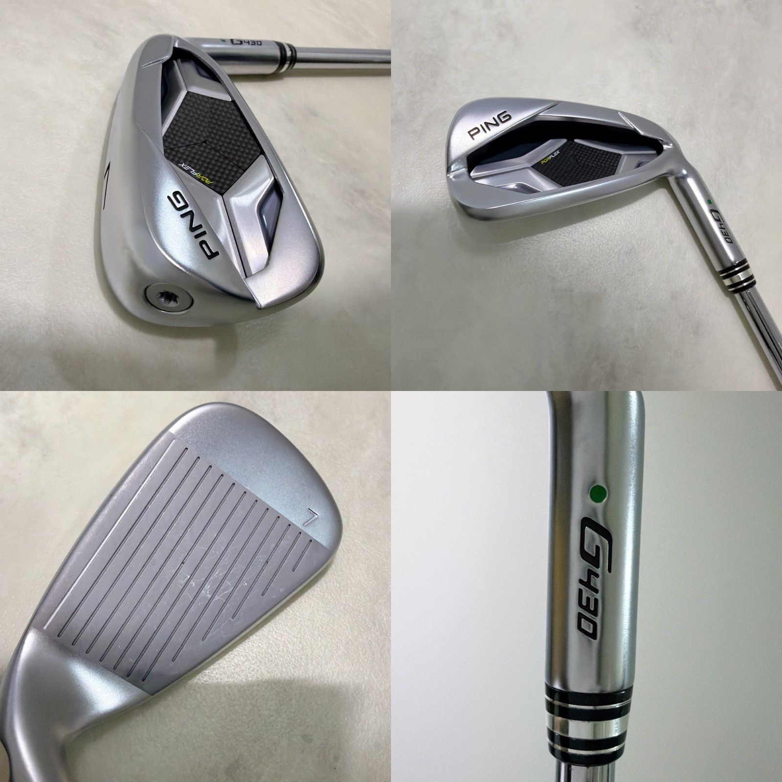 値下げ！/PING G430/7番単品MODUS3-TOUR105-S/グリーン 美品 PING G430 2023年モデル 7番単品アイアン MODUS3 TOUR105 S