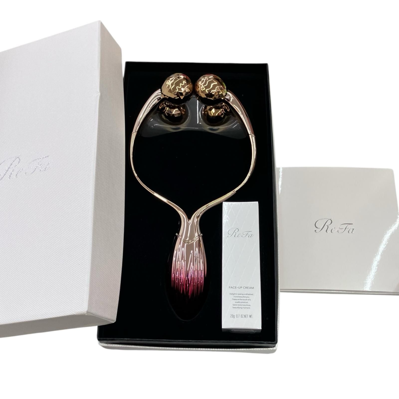 186000 現状品 ReFa リファ ダブルレイ 美顔ローラー レッド／ゴールド