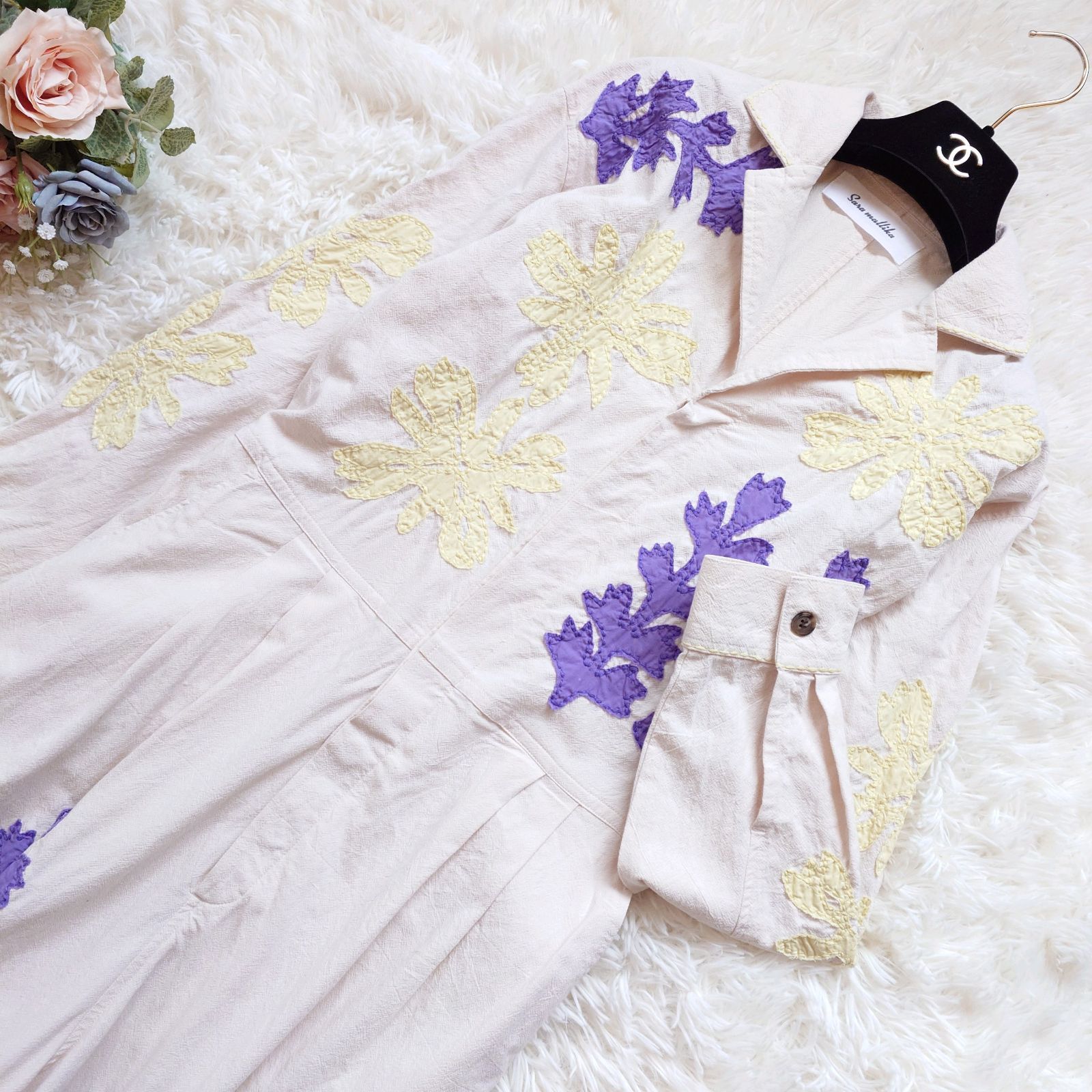 サラマリカ sara mallika フラワー 花柄 パッチワーク ジャンプスーツ