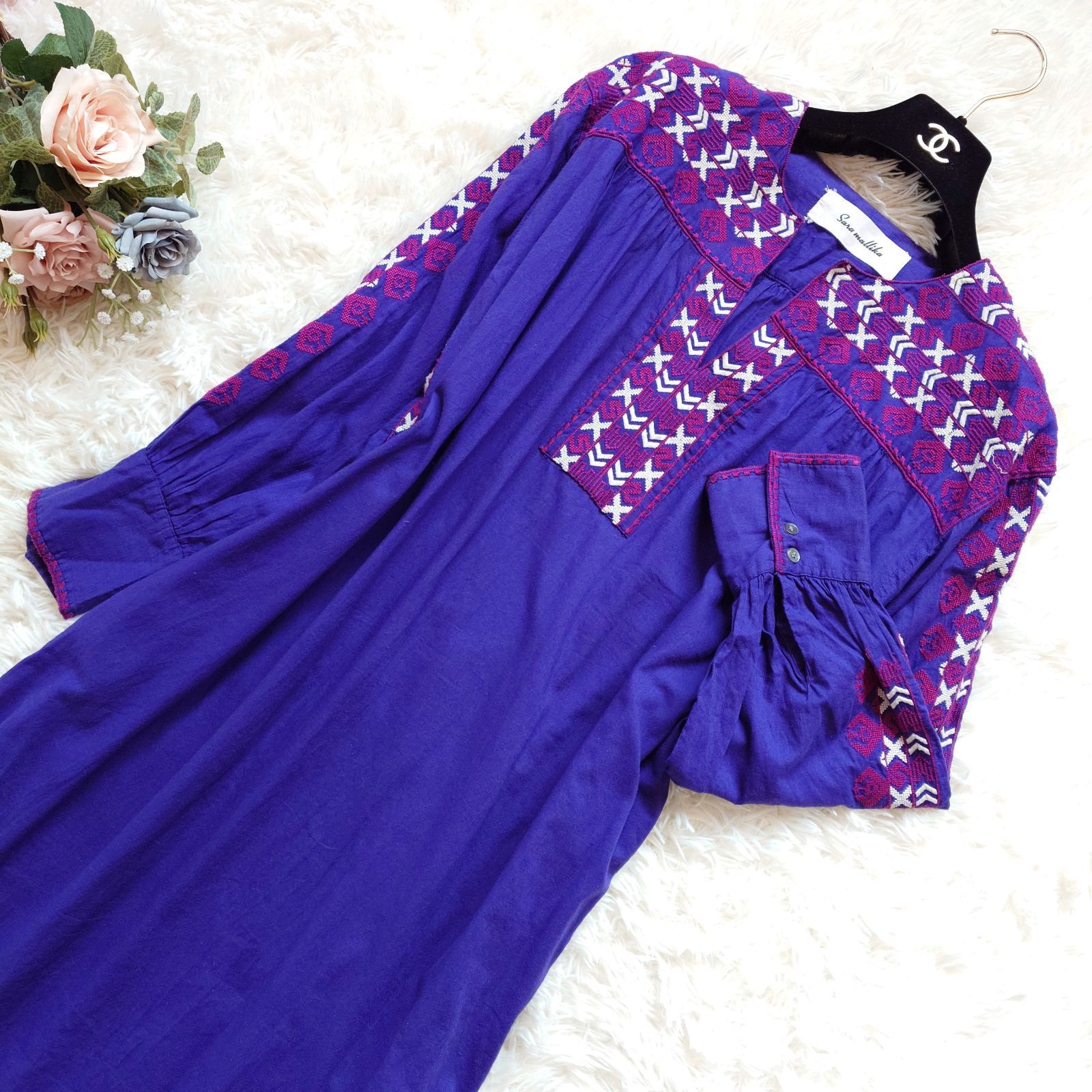 サラマリカ sara mallika COTTON KIKA LINE EMB 刺繍 ロング