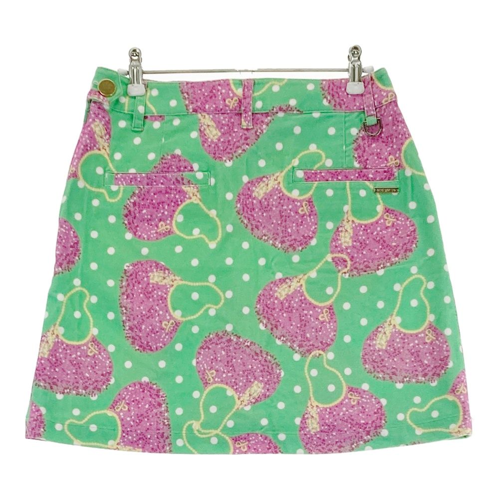 サイズ：L AND PER SE アンパスィ ストレッチスカート 総柄 グリーン系