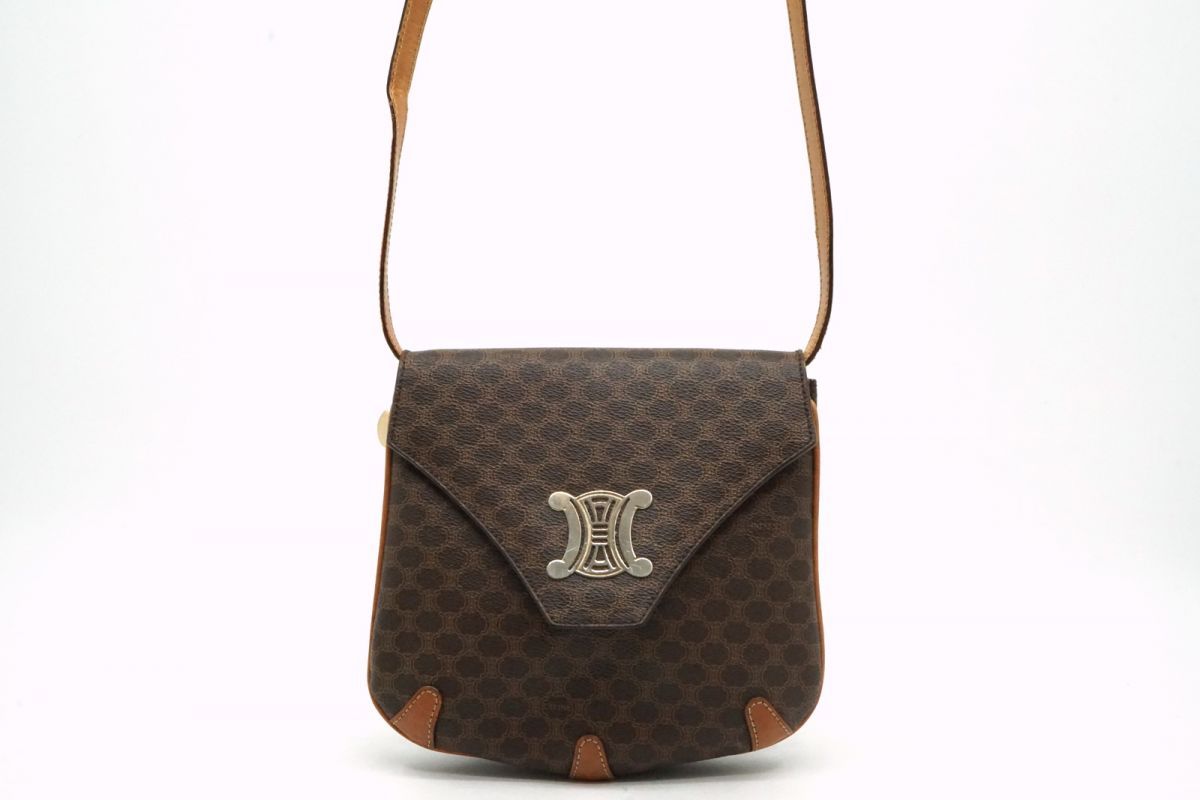 セリーヌ ヴィンテージ マカダム 2way ショルダー バッグ クラッチ