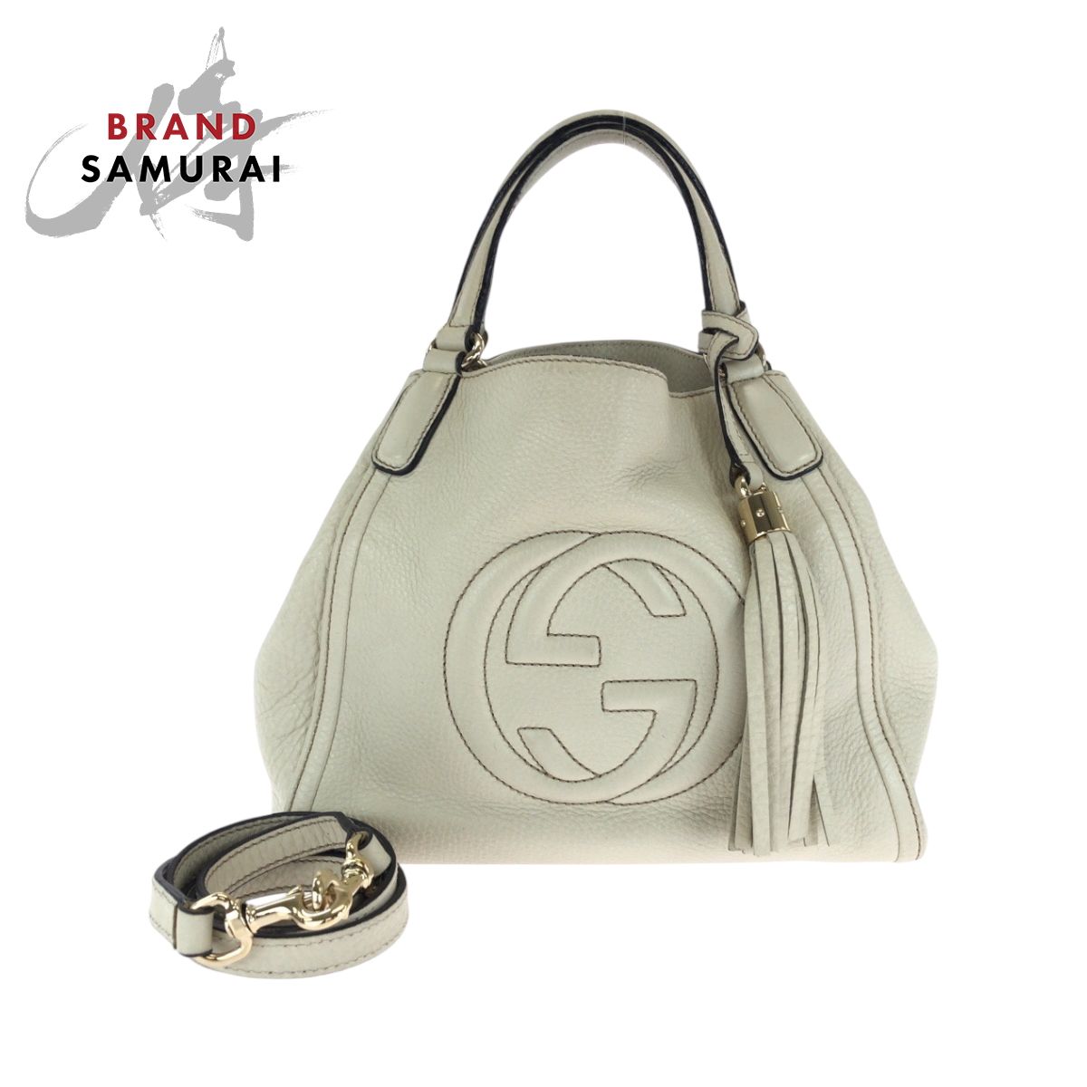 GUCCI グッチ ソーホー インターロッキング フリンジ アイボリー 